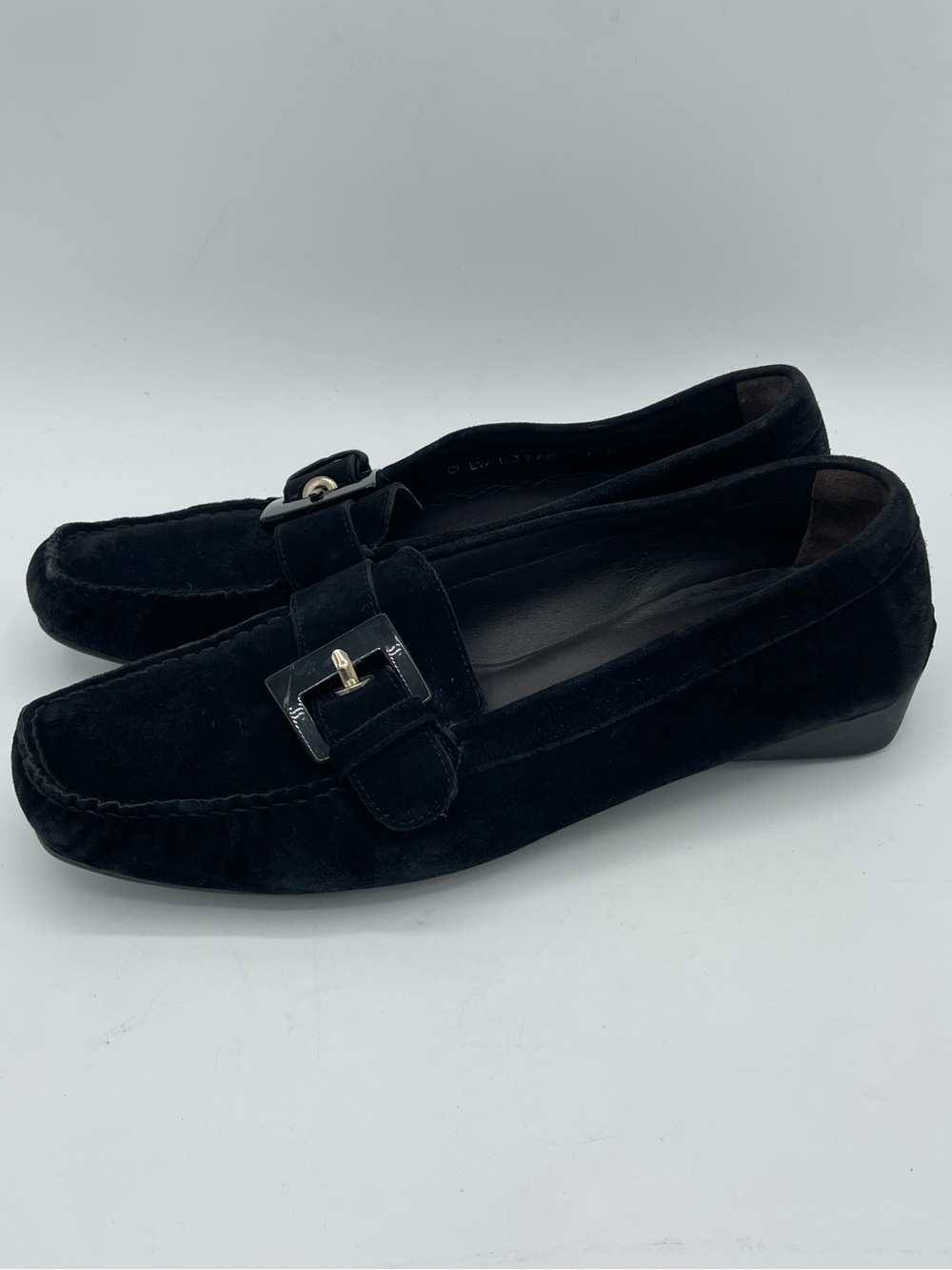 Stuart Weitzman Black Suede Driving Loafer Size 7.